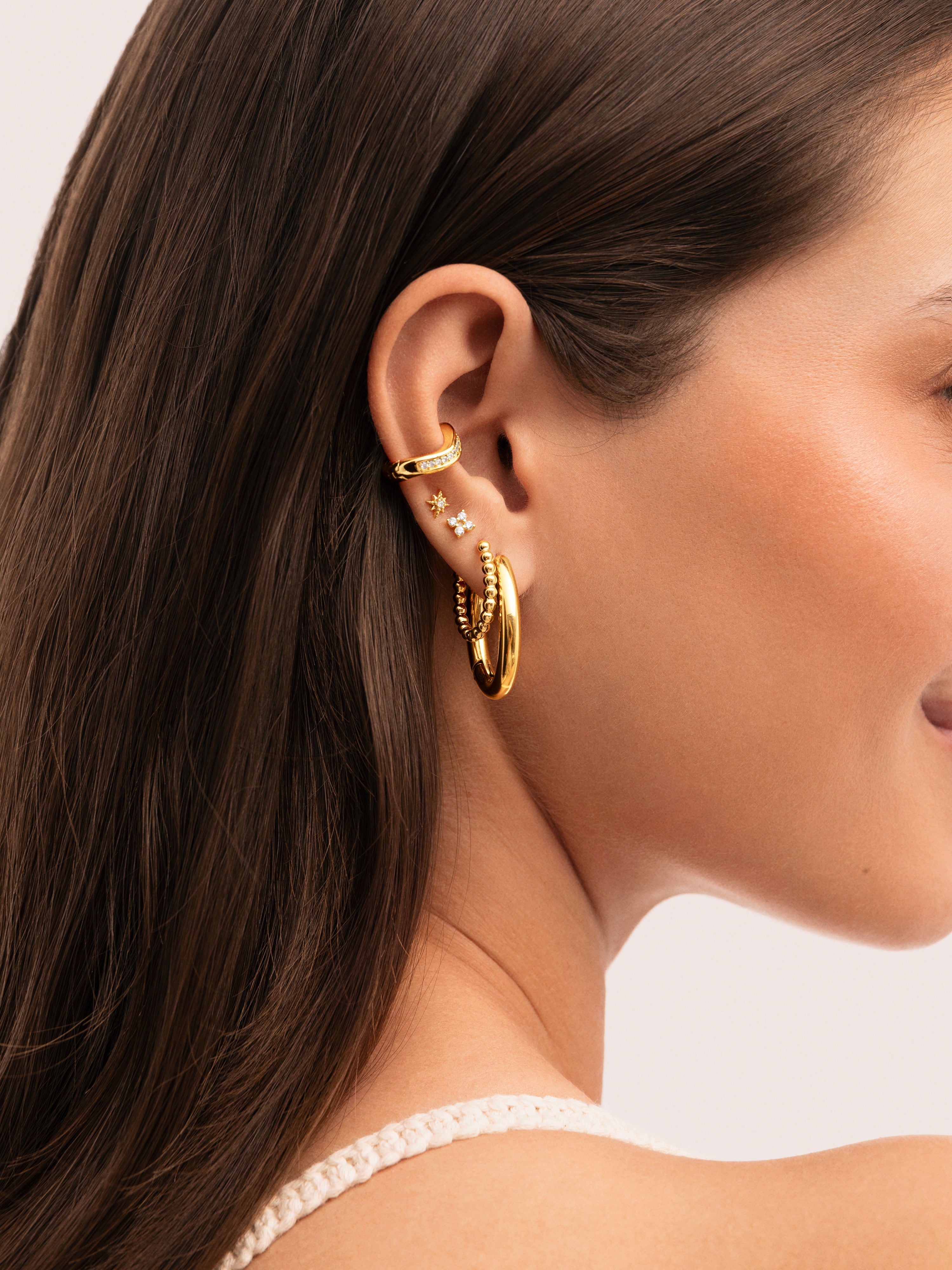 Dana Dots Stainless Steel Gold Earrings