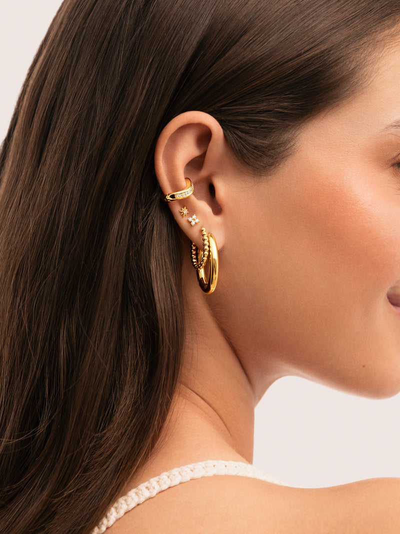 Dana Dots Stainless Steel Gold Earrings