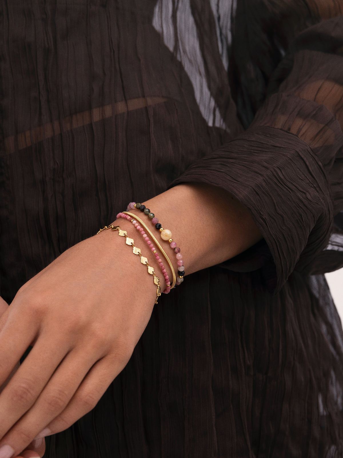 Amulet Cats Eye Stainless Steel Gold Bracelet