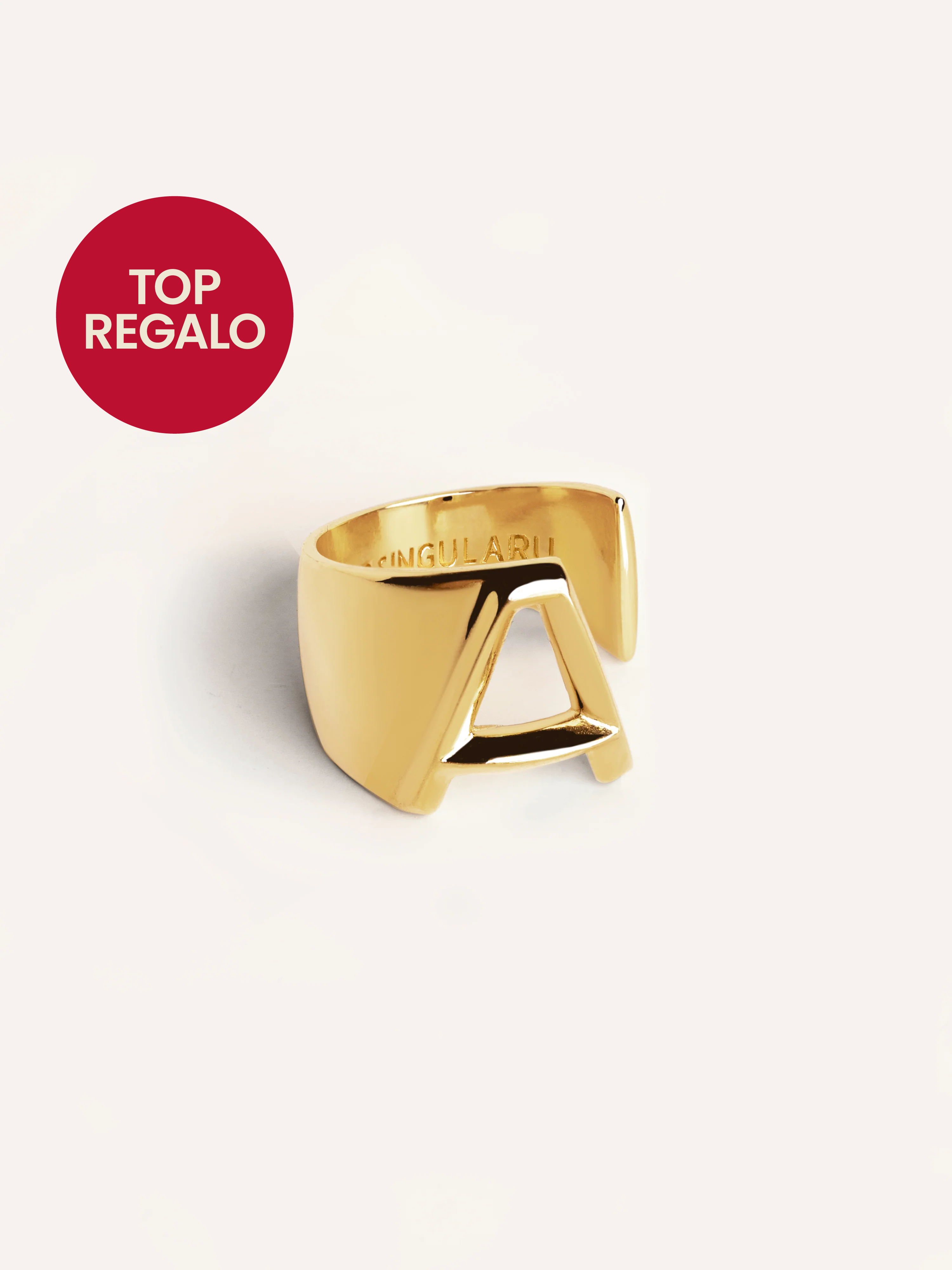 Anillo Personalizado Letter Signet Baño Oro