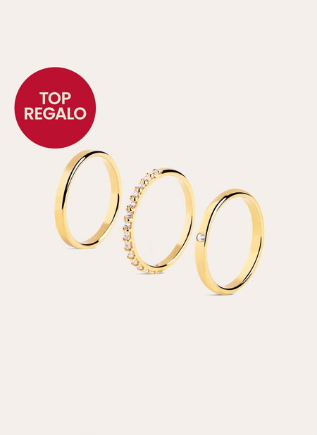 Pack 3 Anillos Choices Baño Oro