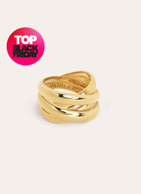 Double Cross Gold Ring