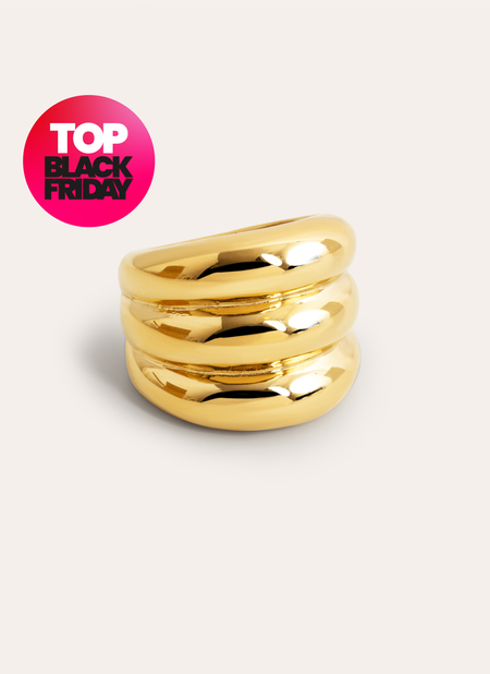 Dune Stainless Steel Gold Ring 