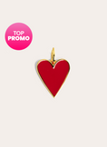 Lovely Red Heart Enamel Gold Charm