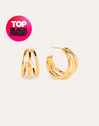 Triple Gold Hoop Earrings