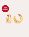 Triple Gold Hoop Earrings