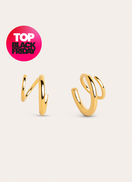 Spiral Drop Gold Earrings