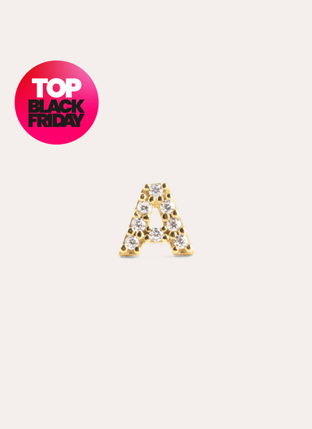 Letter Sparks Gold Single Earring