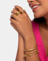 Double Cross Ring, Gold-Plated Steel