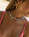 Pompeya Turquoise Stainless Steel Gold Necklace