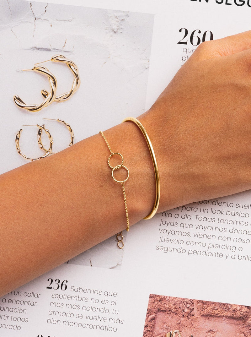 Pulsera Circles Twist Acero Baño Oro