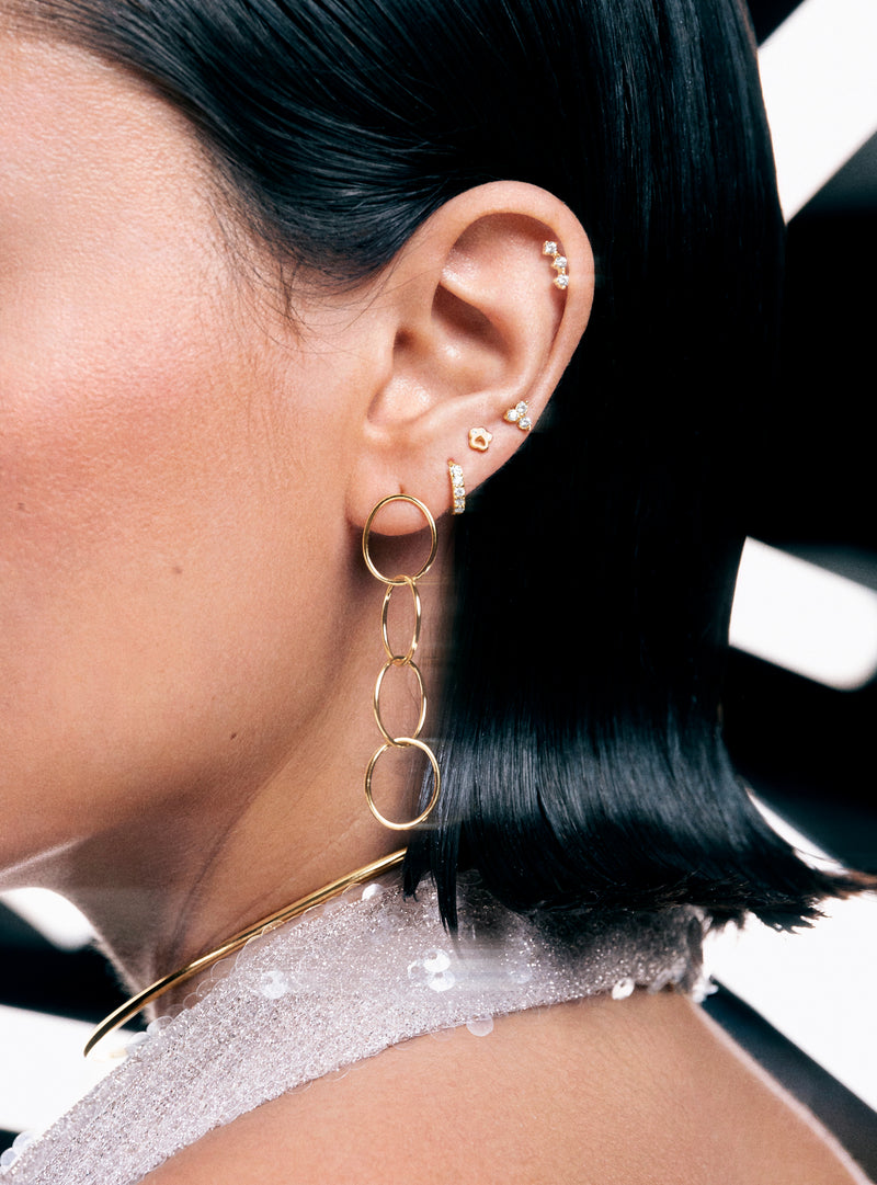 Clover Gold Single Earring