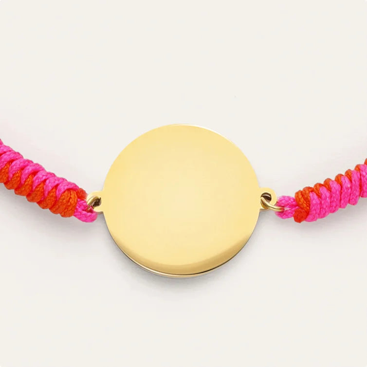 Personalized Bracelet Moon Neon Sunset Steel Gold-Plated