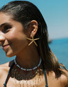 Pendientes Maxi Starfish Acero Baño Oro