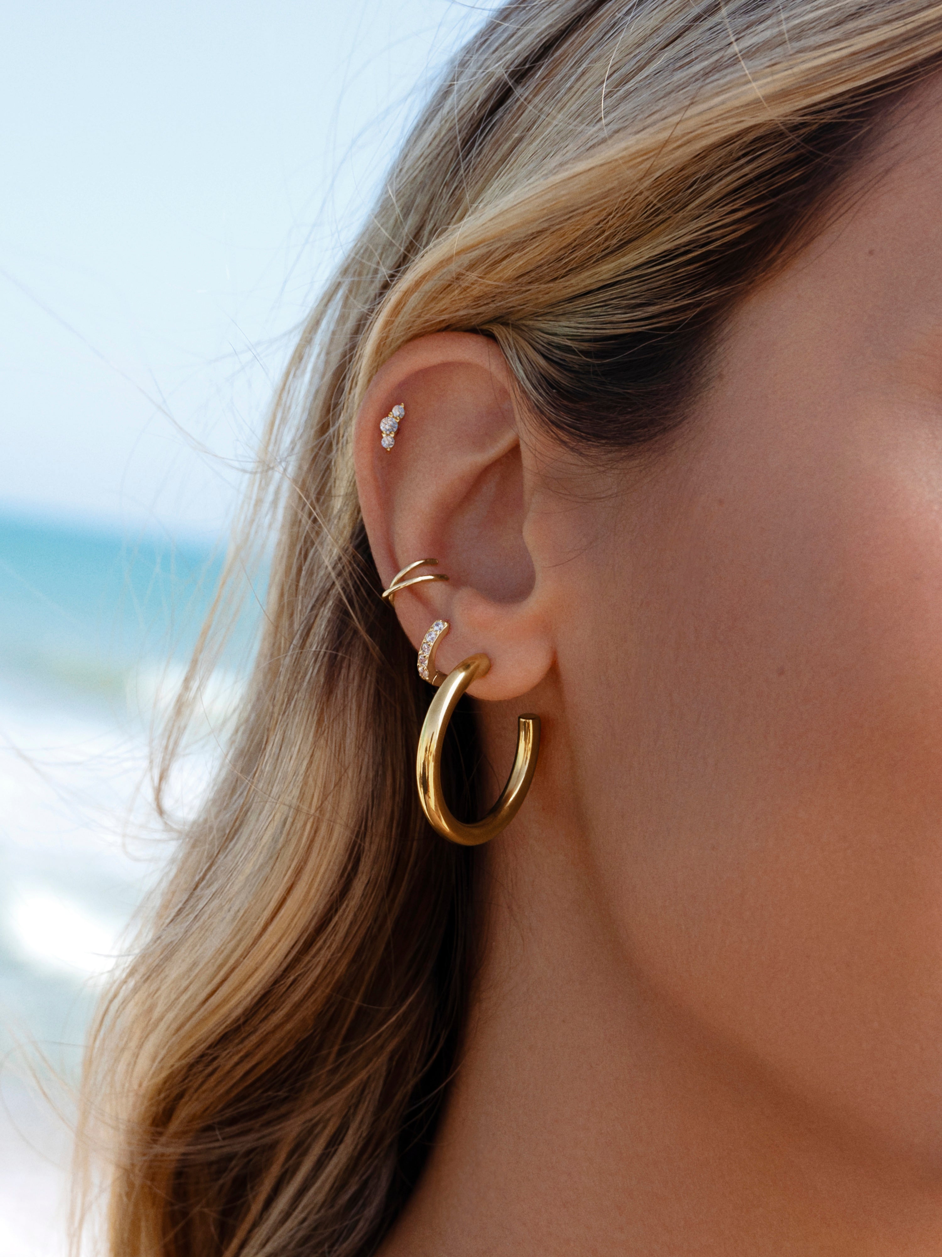 Cleo M Gold Hoop Single Earring