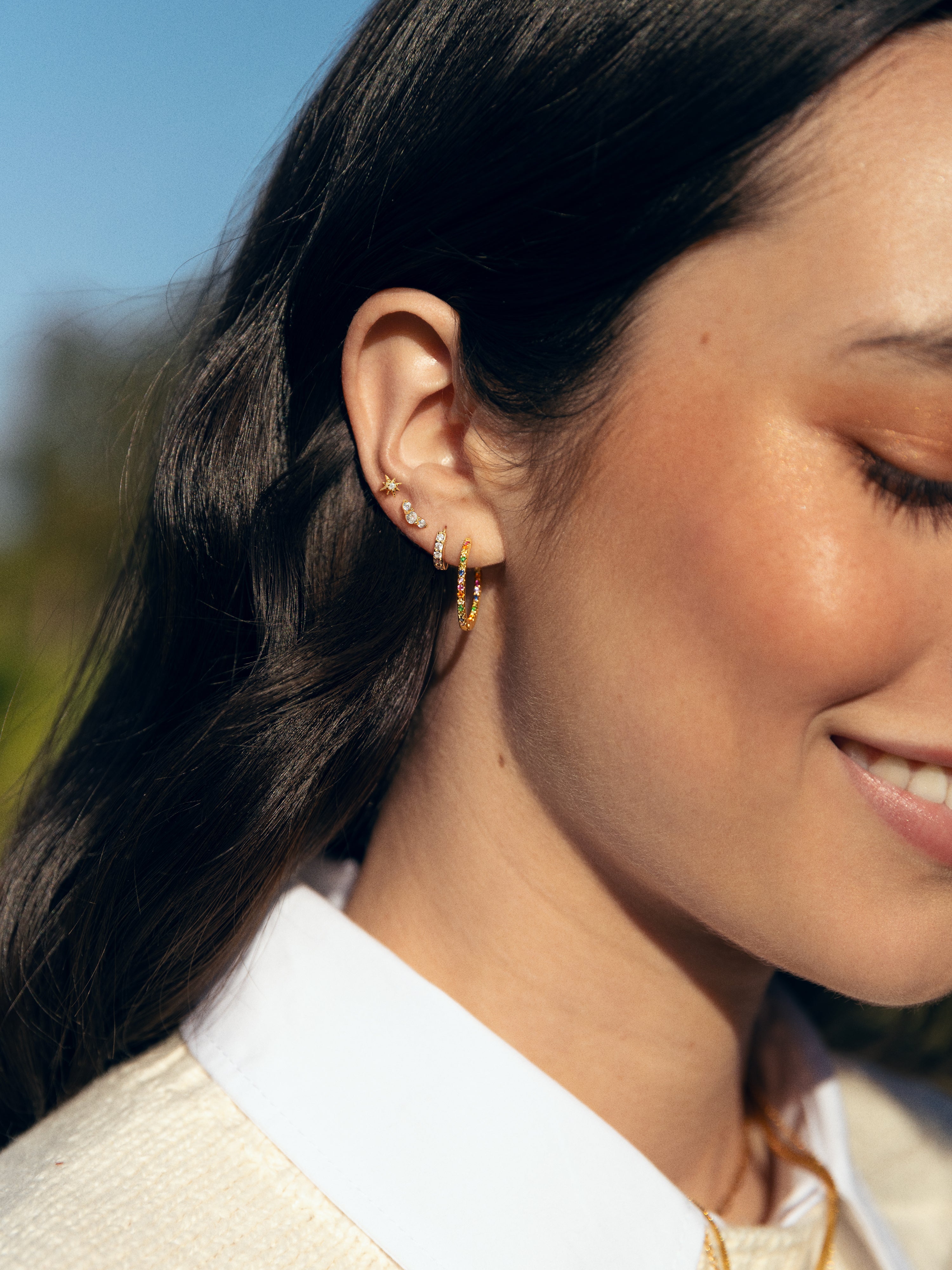 Freesia Spark Gold Single Earring