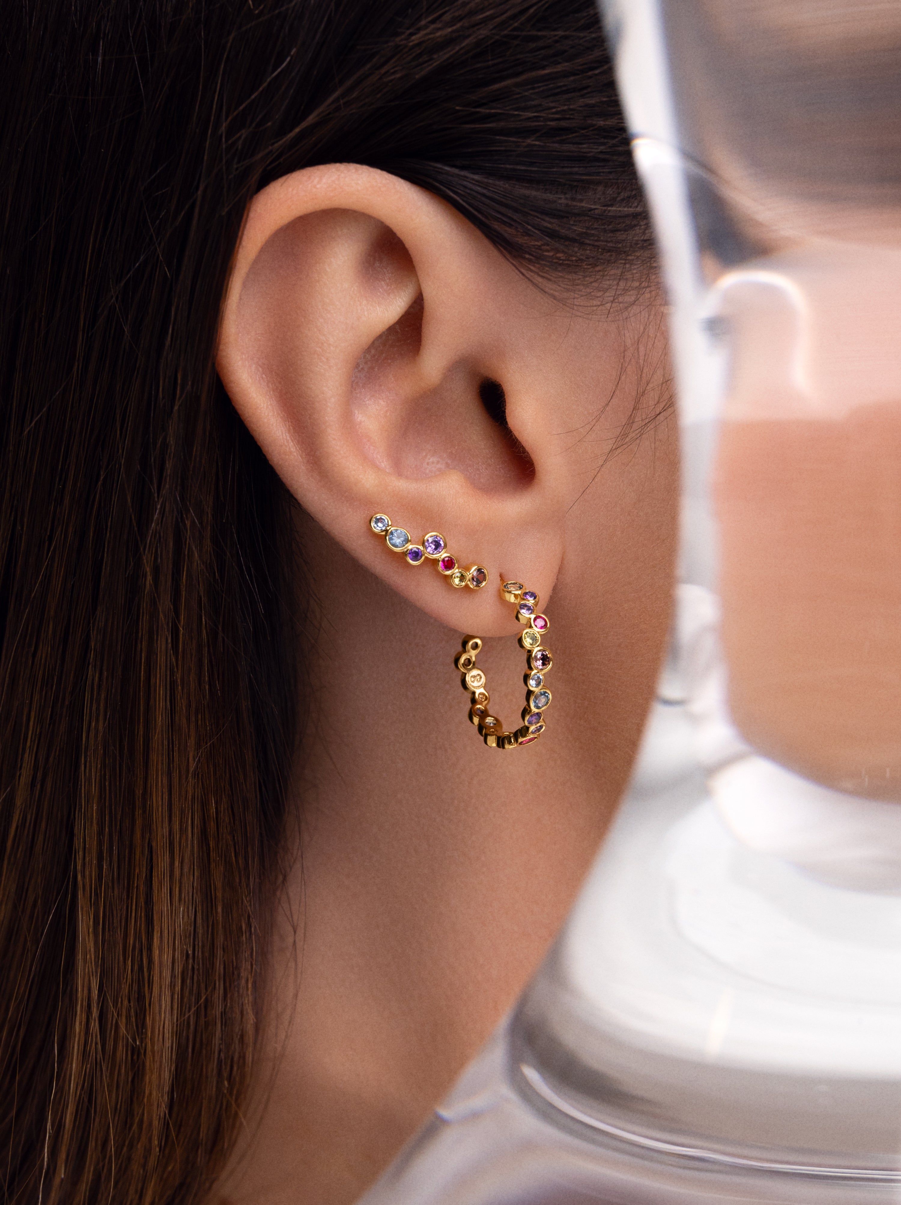 Falling Bubbles Gold Earrings