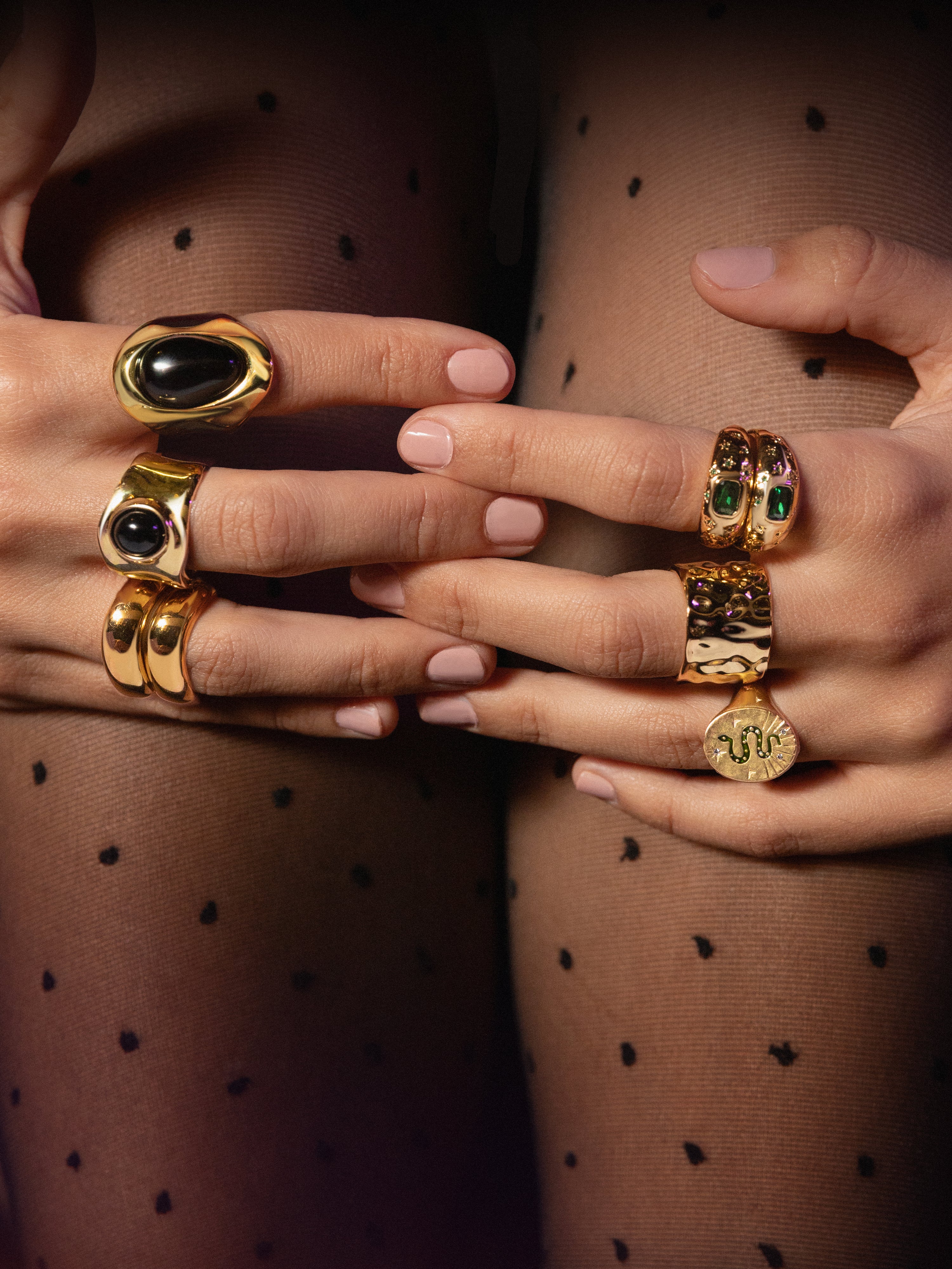 Anillo Mystic Serpiente Baño Oro