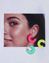 Pendientes Aro Gummy Turquesa Acero