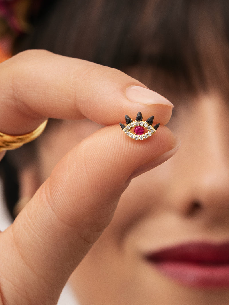 Eye Colors Gold Single Earring 