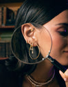 Single Hoop Earring Cleo M Black Gold Plated