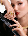 Mesh Stainless Steel Gold Ring 