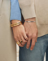 Double Cross Ring, Gold-Plated Steel