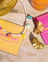 Boho Color Shells Stainless Steel Gold Necklace