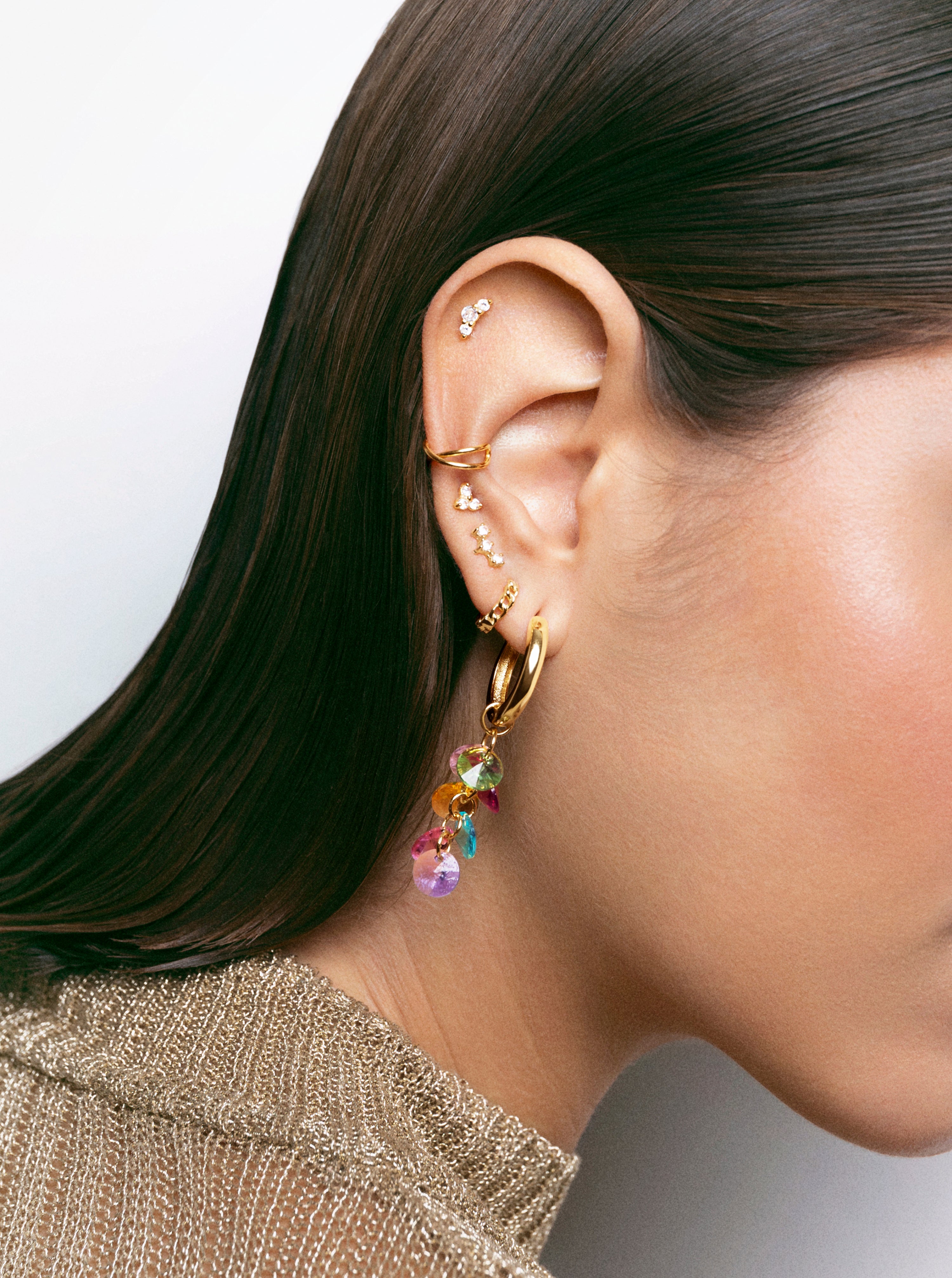 Candy Colors Gold Earrings 