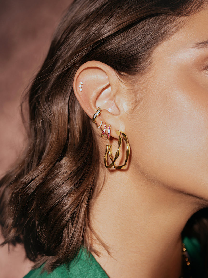 Pendiente Suelto Ear Cuff Hailey Baño Oro