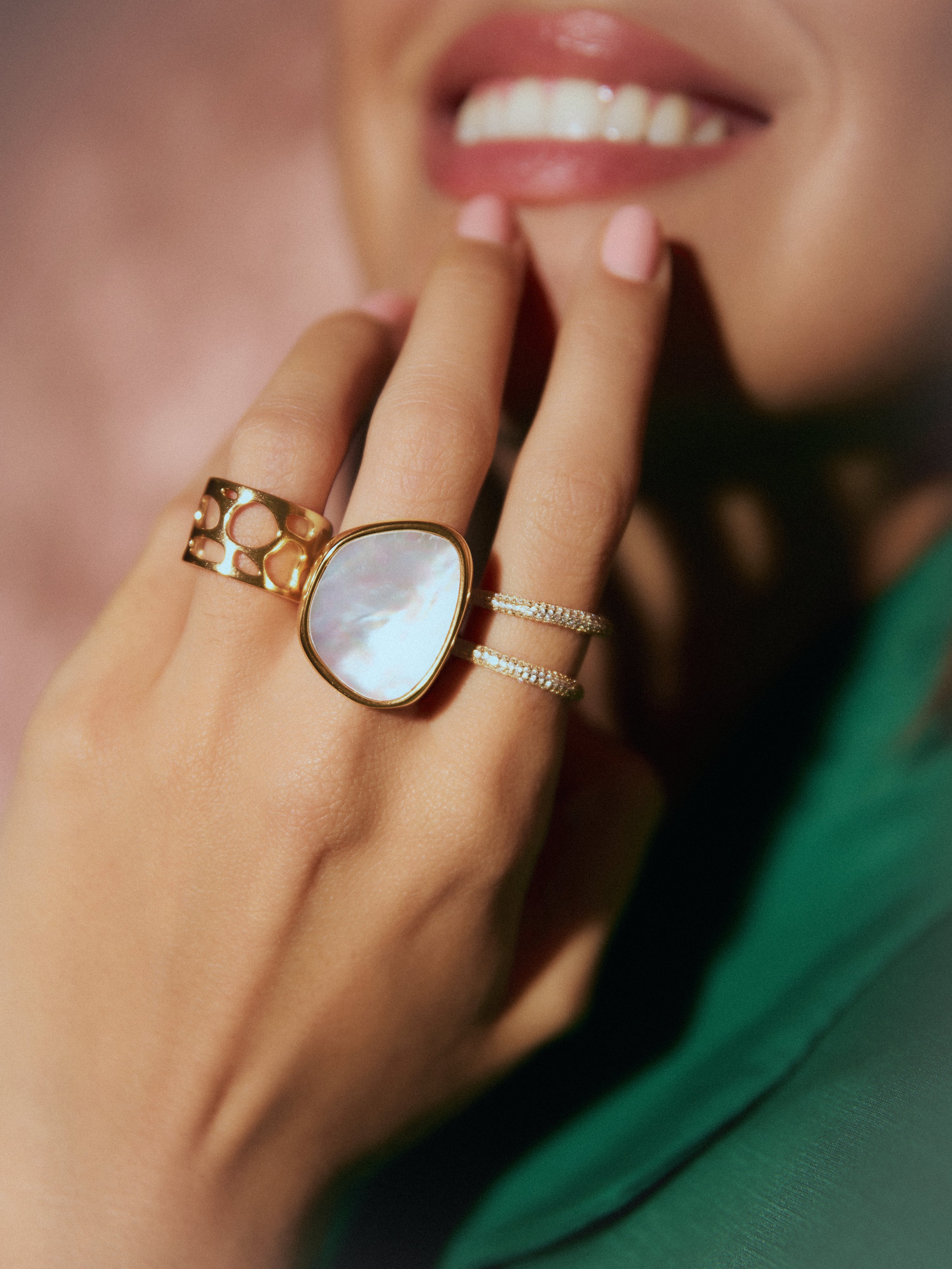 Ibiza Sterling Steel Gold Ring