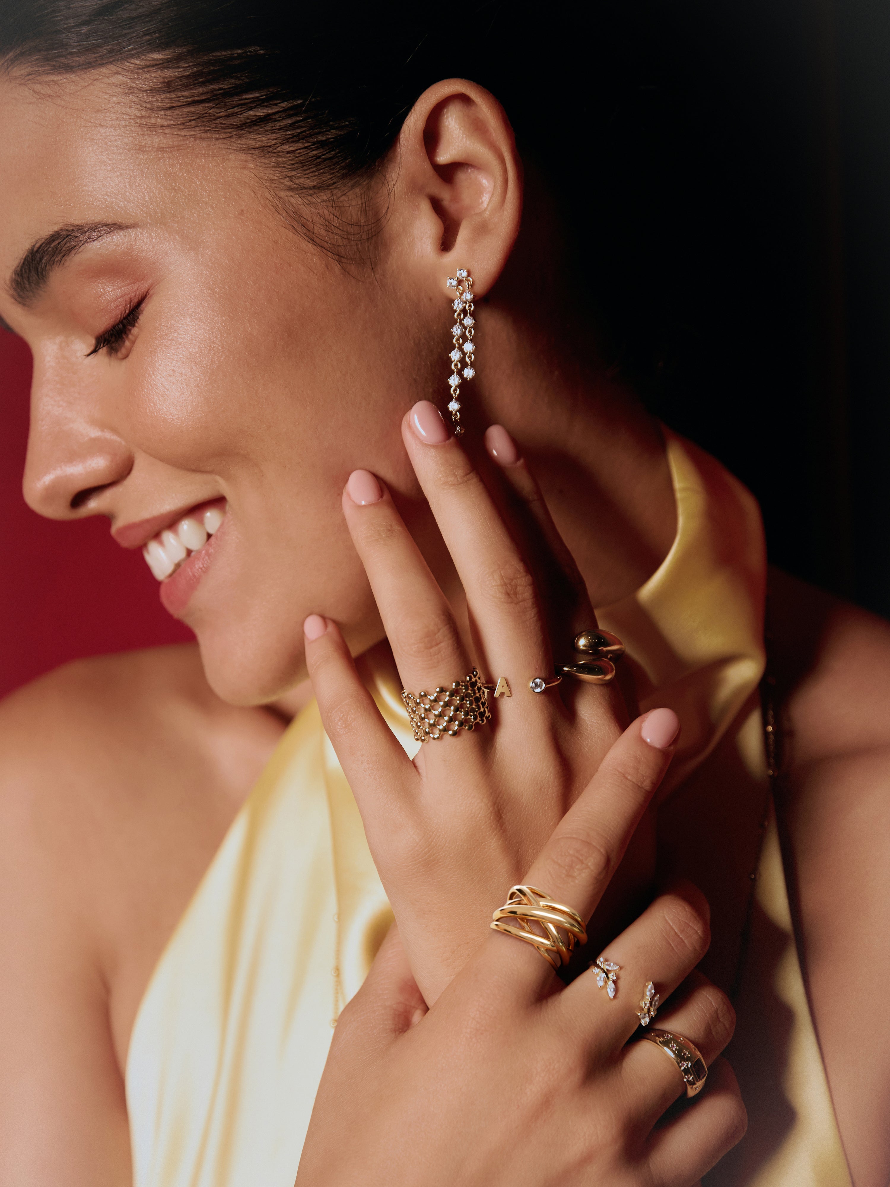 Triple Cross Stainless Steel Gold Ring 