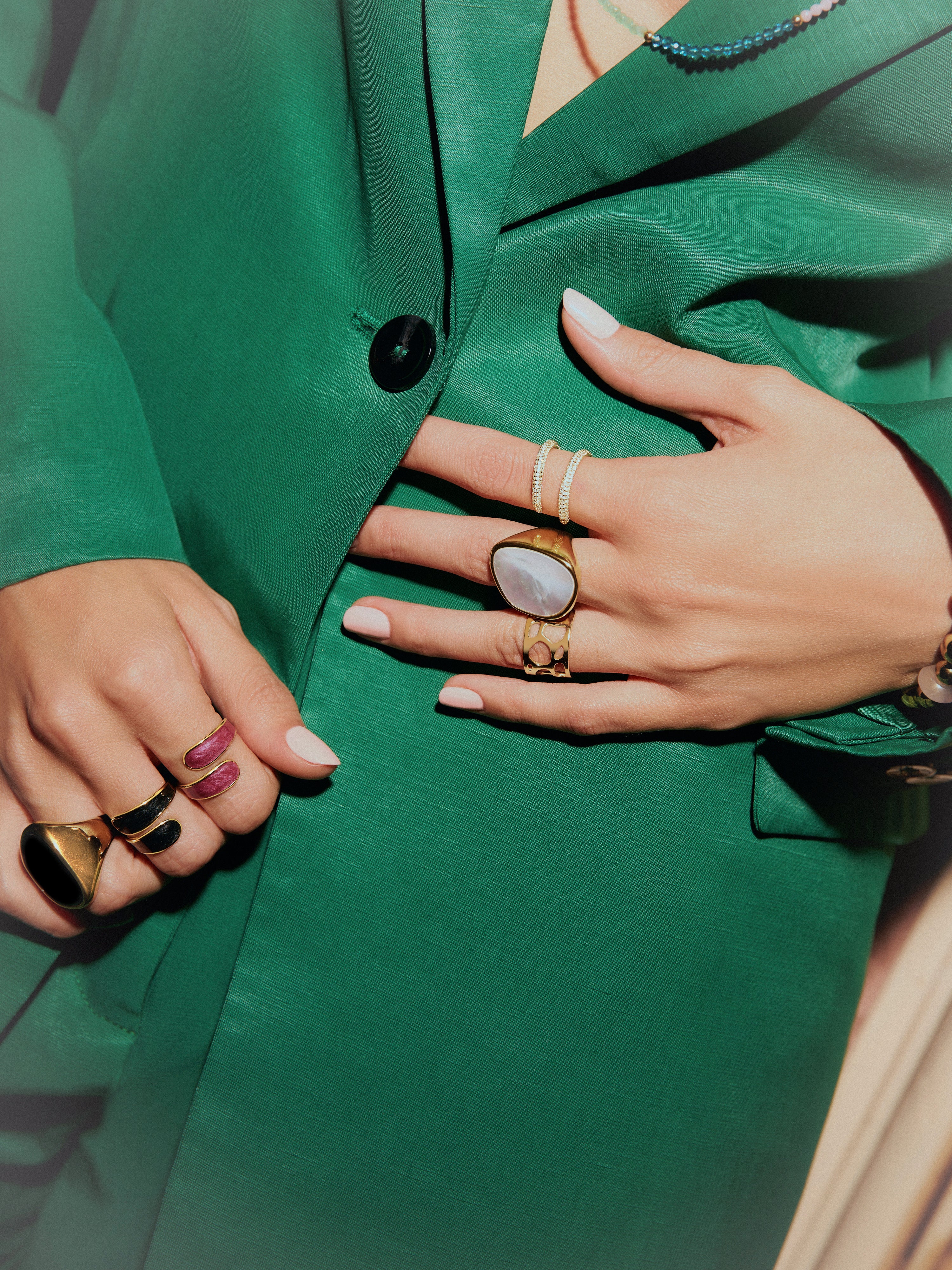 Ibiza Sterling Steel Gold Ring