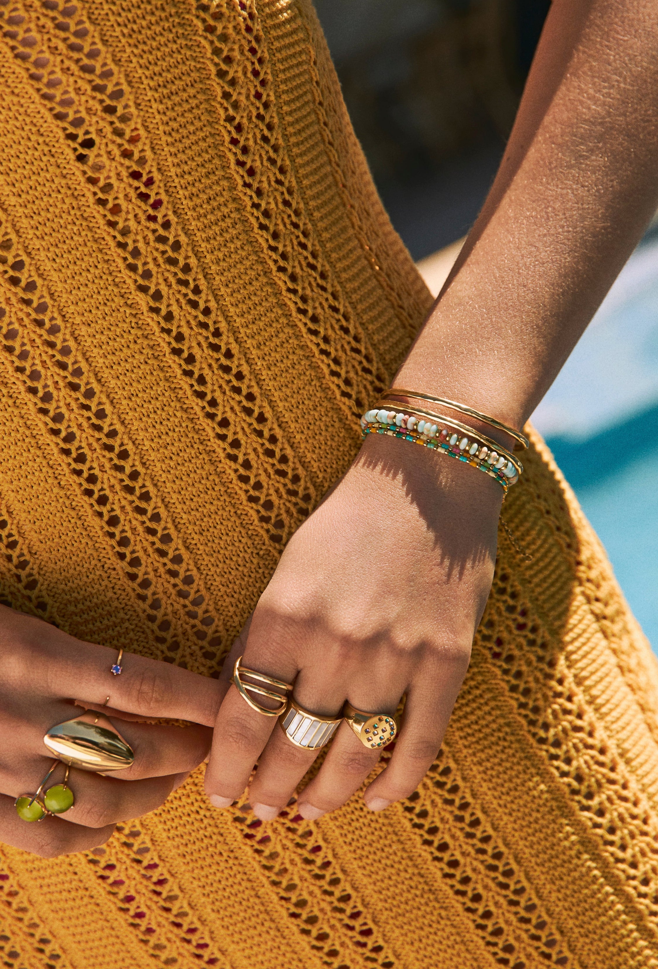 Full Daylight Stainless Steel Gold Bracelet 