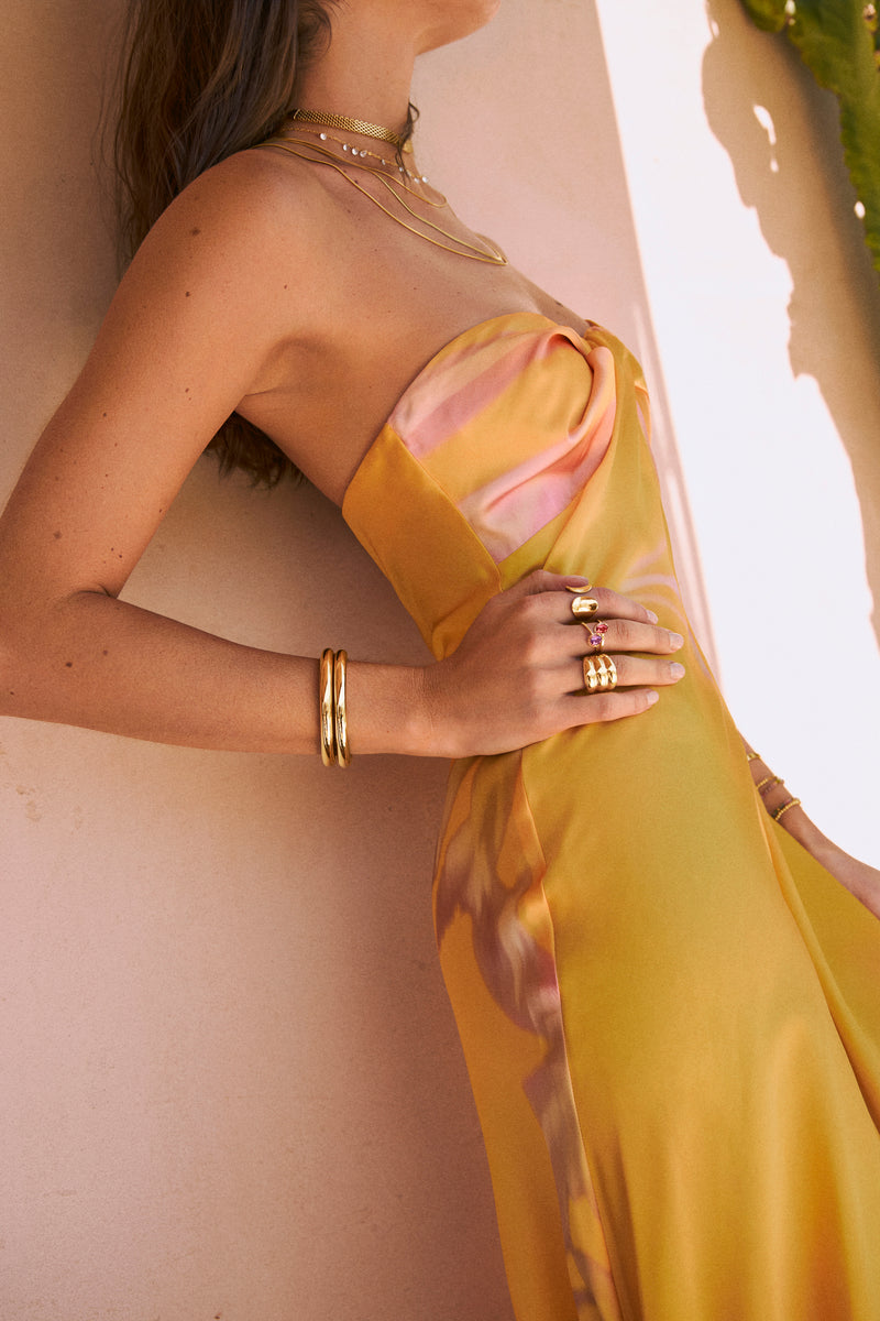 Dune Stainless Steel Gold Ring 