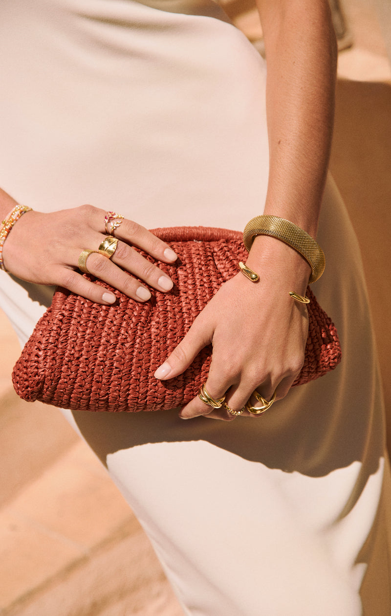 Brazalete Gota Acero Baño Oro