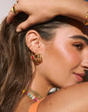 Single Hoop Earring Chili Enamel Steel Gold Plated