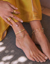 Double Dots Colors Enamel Stainless Steel Gold Anklet