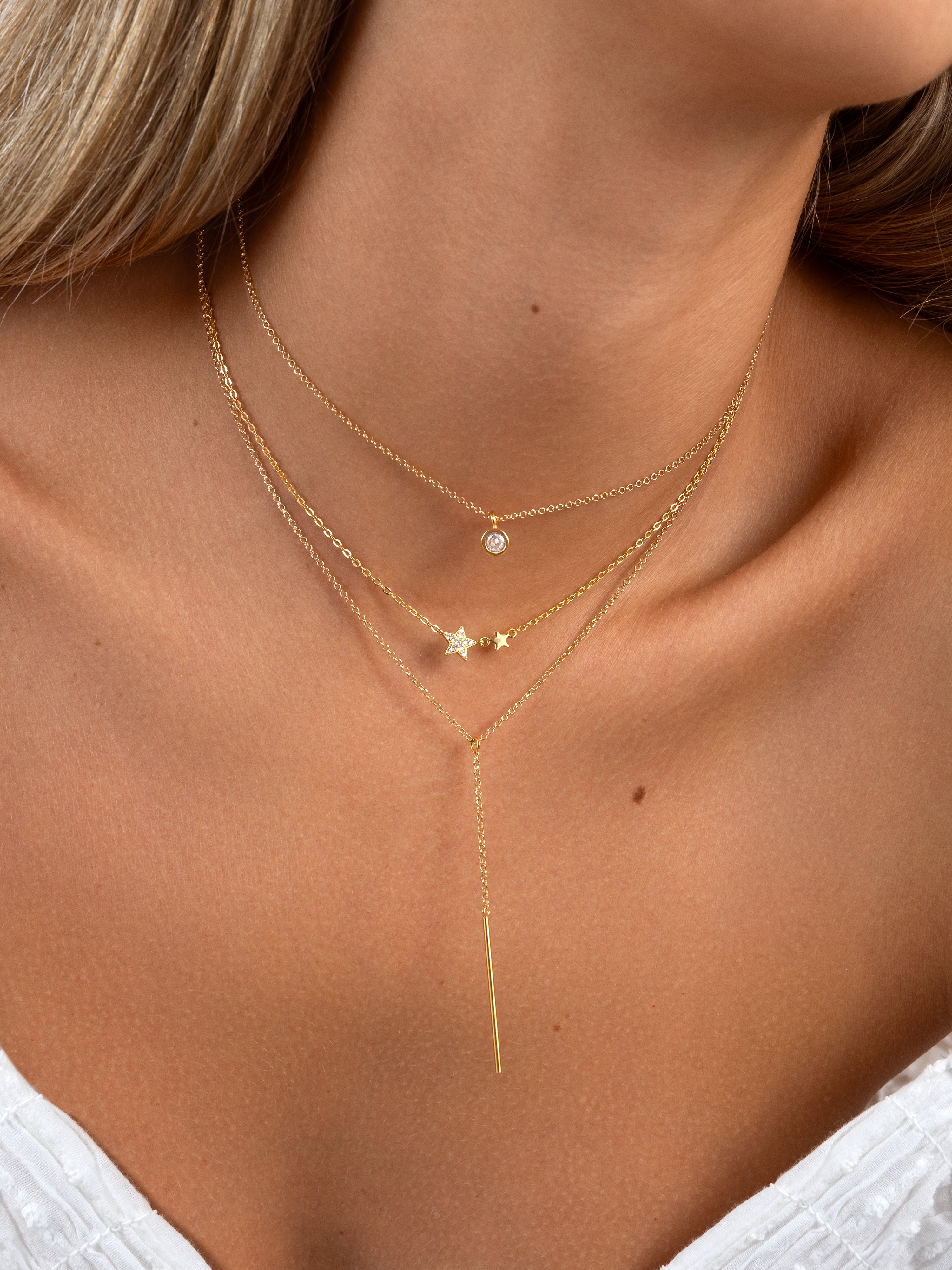 Y Stick Gold Necklace