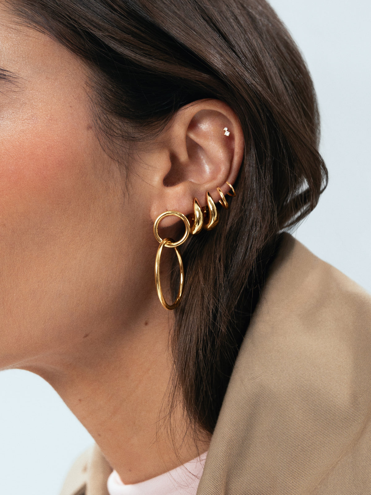Pendientes Sister Acero Baño Oro - vista 4