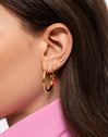 Tube Stainless Steel Gold Hoop Earring 