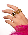 Anillo Cleo Colors Plata Baño Oro