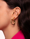 Tube Stainless Steel Gold Hoop Earring 
