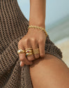 Anillo Mini Bomb Acero Baño Oro