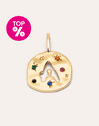 Organic Color Letter Gold Charm 