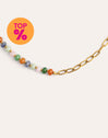 Alpine Chic Stones Necklace Stainless Steel 18kt Gold Plated