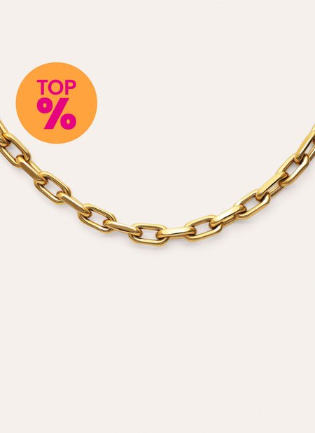 Collar Big Link Acero Baño Oro