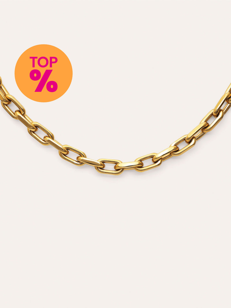 Collar Big Link Acero Baño Oro