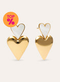 Duo D'Amour Mother-of-Pearl Earrings Stainless Steel 18kt Gold Plated