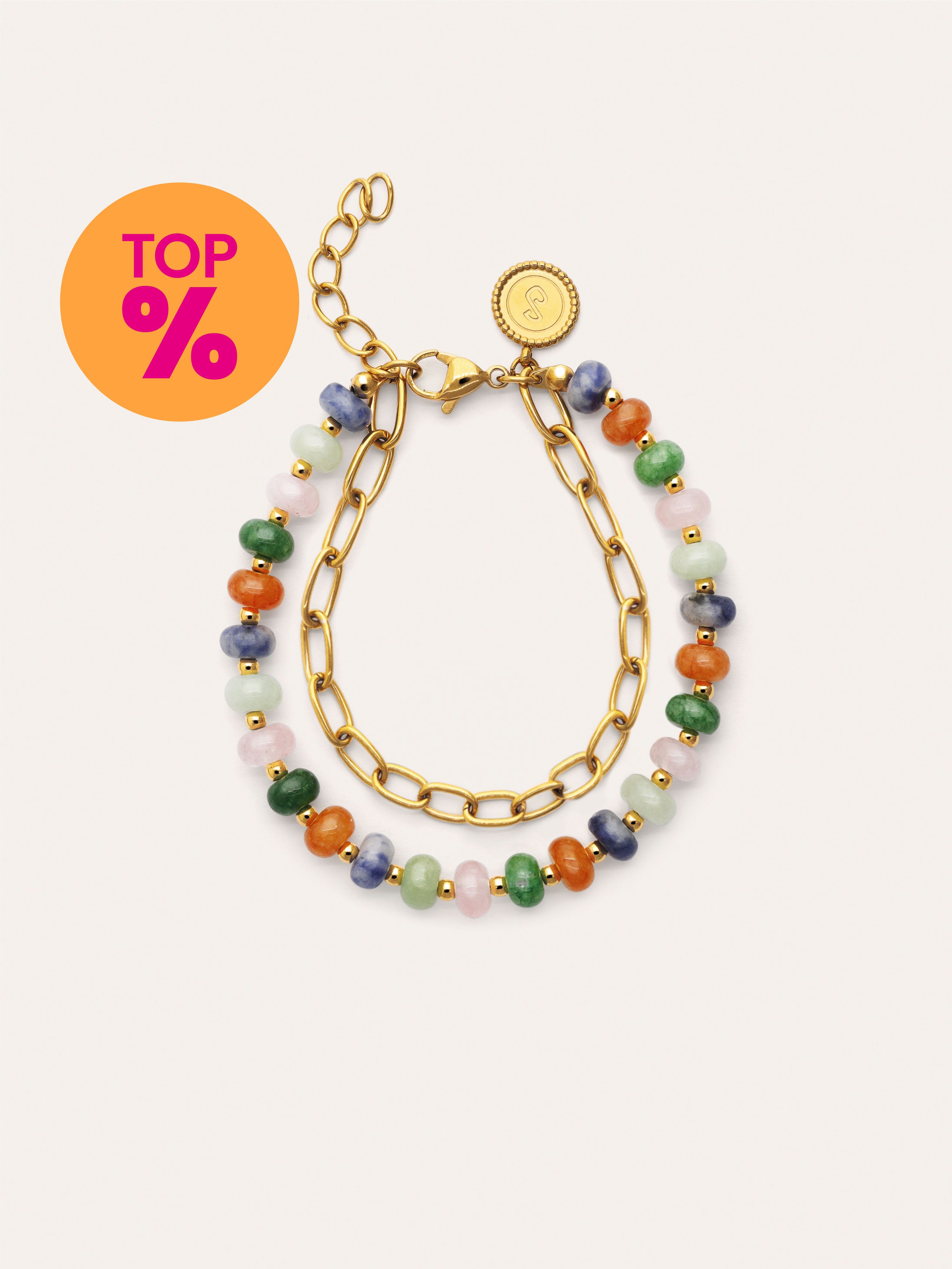 Alpine Stones Gold Plated Steel Bracelet